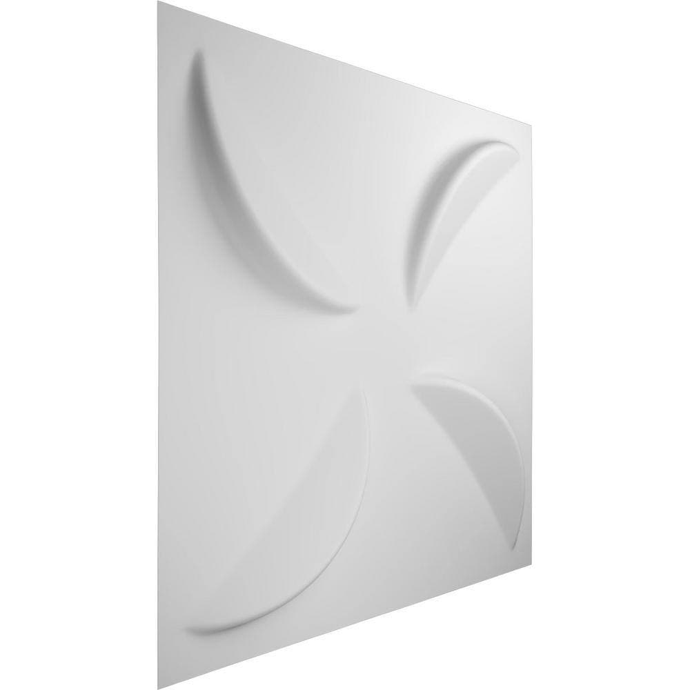 Ekena Millwork Pinwheel White 1 in. x 1-3/5 ft. x 1-3/5 ft. White PVC Decorative Wall Paneling 1-Pack (3)