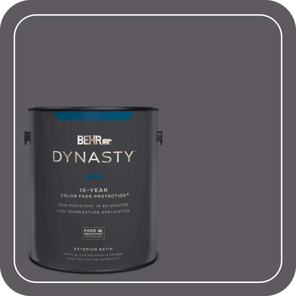 BEHR DYNASTY 1 gal. #MQ5-02 Dark Shadows Satin Enamel Exterior Stain-Blocking Paint & Primer