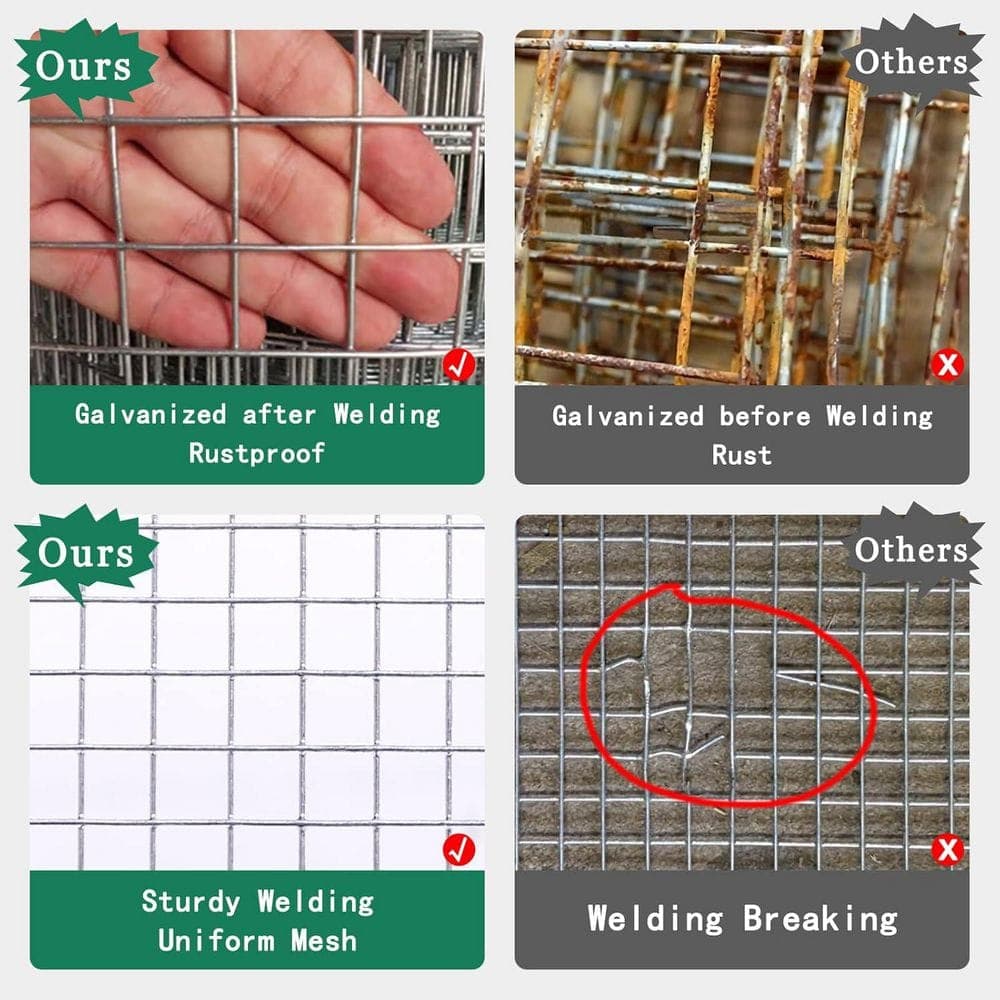 Unbranded Hardware Cloth 1/4 Inch x 48 x 100 ft 23 Gauge Galvanized Wire Mesh for Chicken Coop Rabbit Cages Garden Fencing (3)