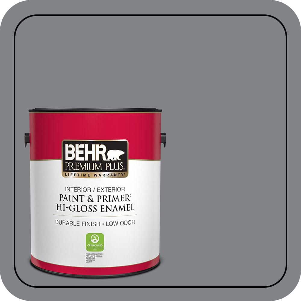 BEHR PREMIUM PLUS 1 gal. #N530-5 Mission Control Hi-Gloss Enamel Interior/Exterior Paint & Primer