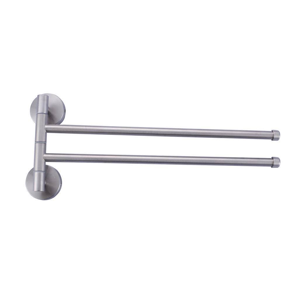 ARCORA Round 13 in. Folding Wall Mounted Towel Rack Single Towel Holders Black (1)