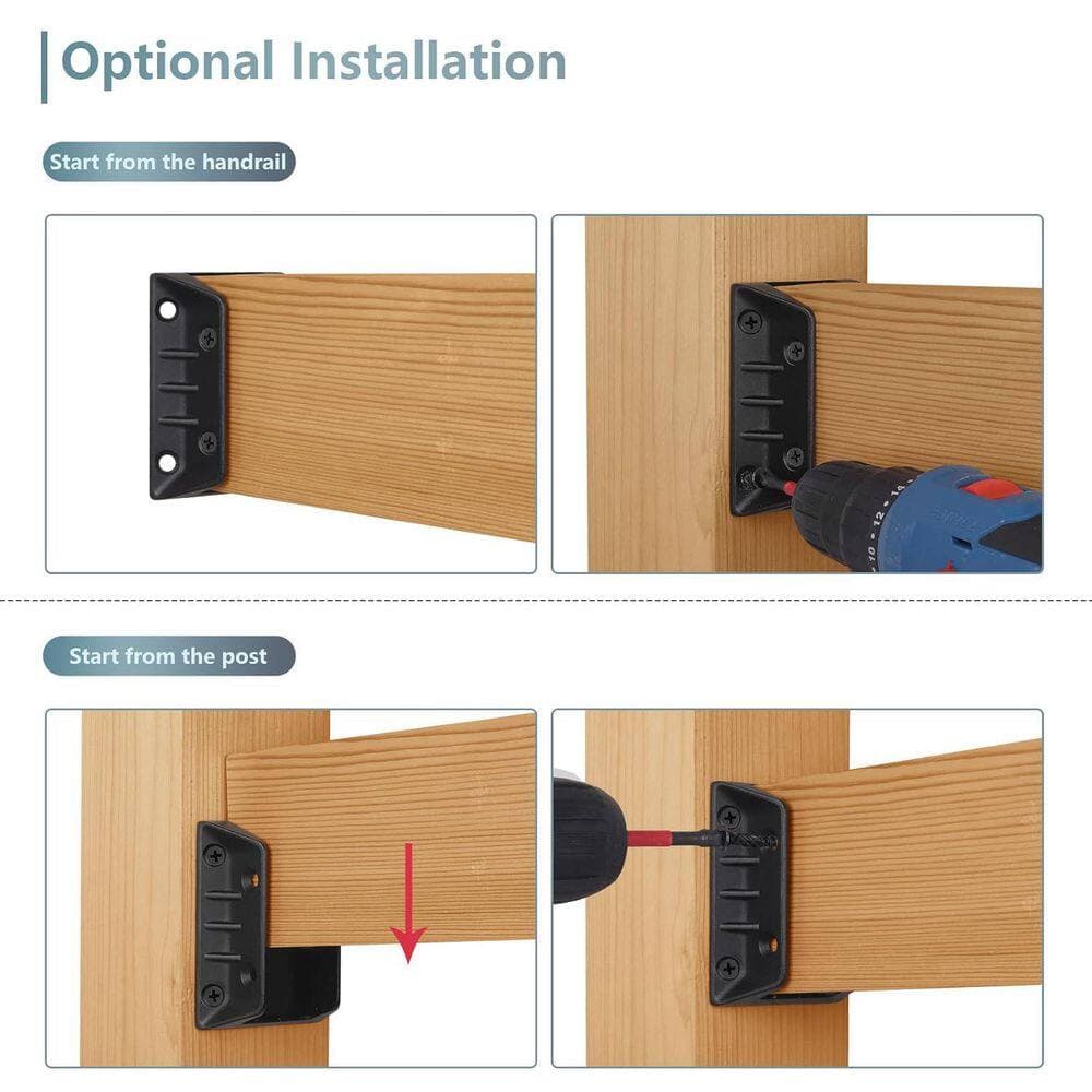 Afoxsos 40-Pack Extra Thick Aluminum Deck Railing Bracket Connectors for 2 x 4 Wood Posts with Robust Triangle Design (2)