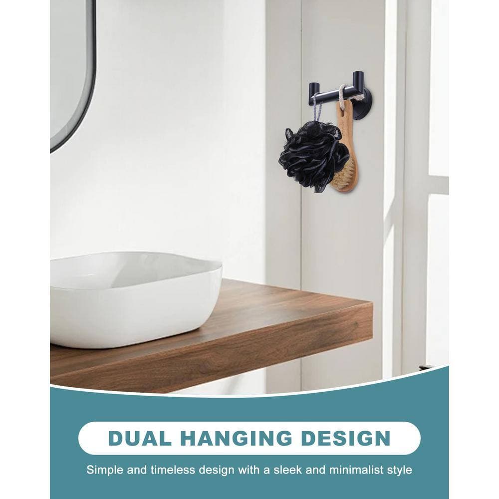 WOWOW J-Hook Double Robe/Towel Hook Stainless Steel (3)