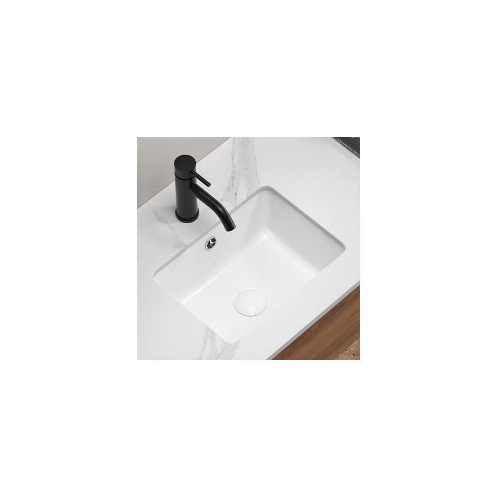cadeninc 18.31 in. x 13.78 in. White Ceramic Rectangular Single Bowl Undermount Bathroom Sink/Lavatory Vanity Basin with Overflow (2)