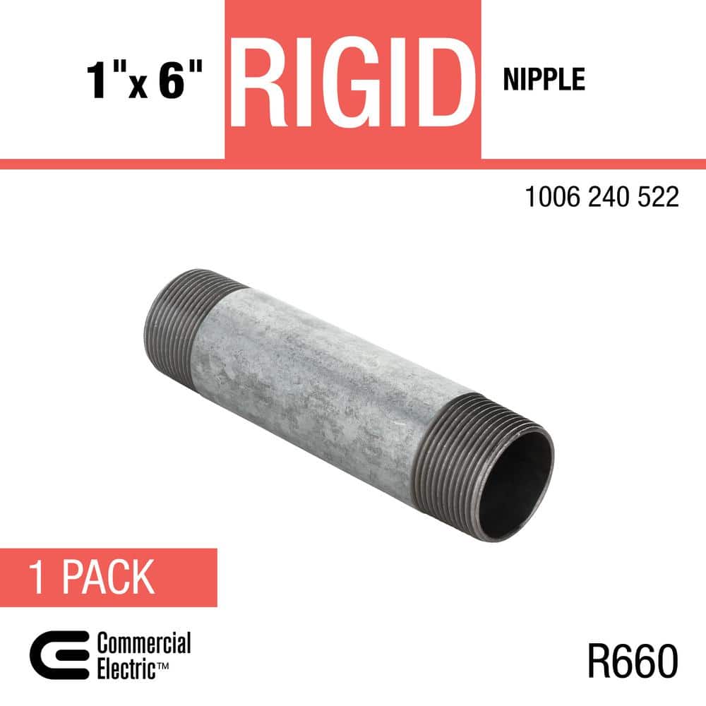 Commercial Electric 1 in. x 6 in. Rigid Metal Conduit (RMC) Nipple (4)