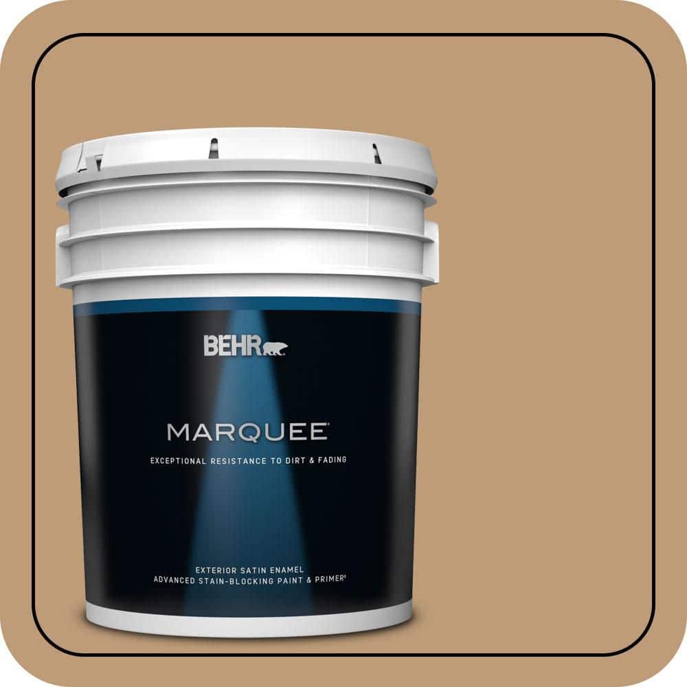 BEHR MARQUEE 5 gal. #PPU4-06 Teatime Satin Enamel Exterior Paint & Primer
