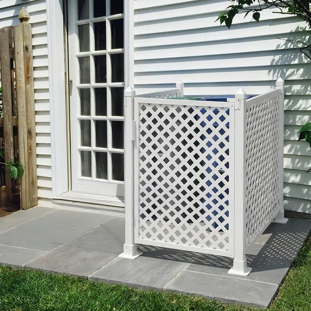 SnapFence Quick Assembly, White PVC Modular Surface-Mount Fence Frame Kit with Gate Hardware, 10 ft. 8 in. x 4 ft. Frame Only (2)