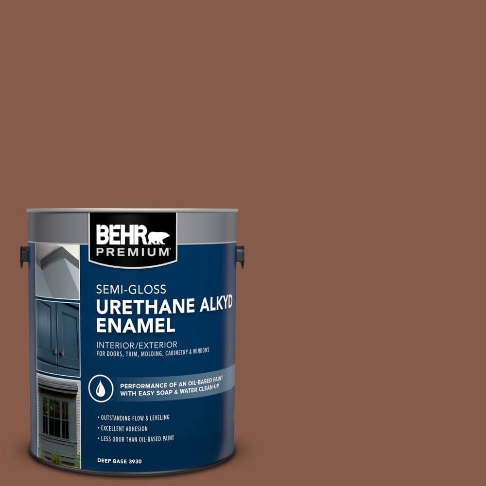 BEHR PREMIUM 1 gal. #MS-05 Madera Urethane Alkyd Semi-Gloss Enamel Interior/Exterior Paint (1)