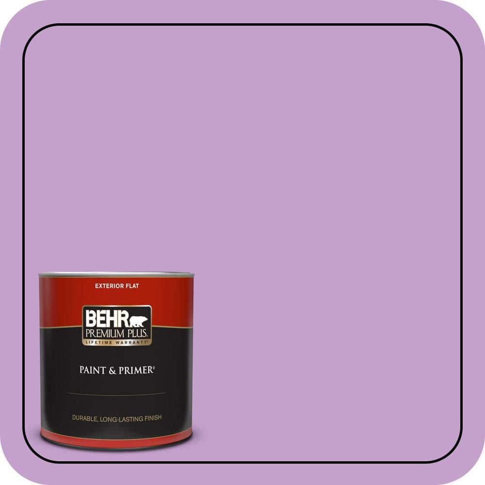 BEHR PREMIUM PLUS 1 qt. #P100-4 Lovers Knot Flat Exterior Paint & Primer