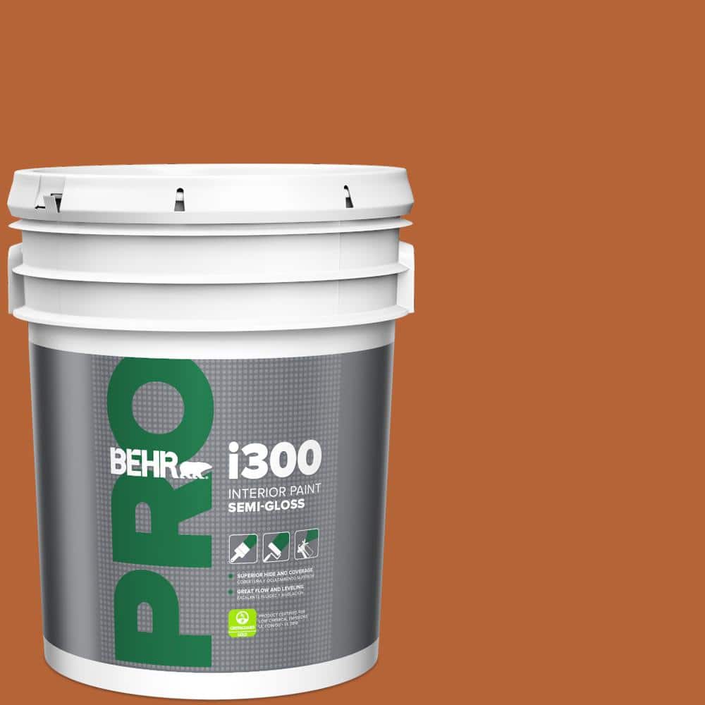 BEHR PRO 5 gal. #250D-7 Caramelized Orange Semi-Gloss Interior Paint