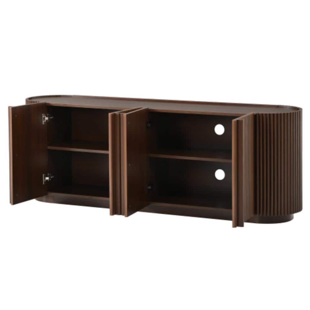 Unbranded 66.9 in. W x 13.3 in. D x 23.6 in. H Bathroom Dark Brown Linen Cabinet