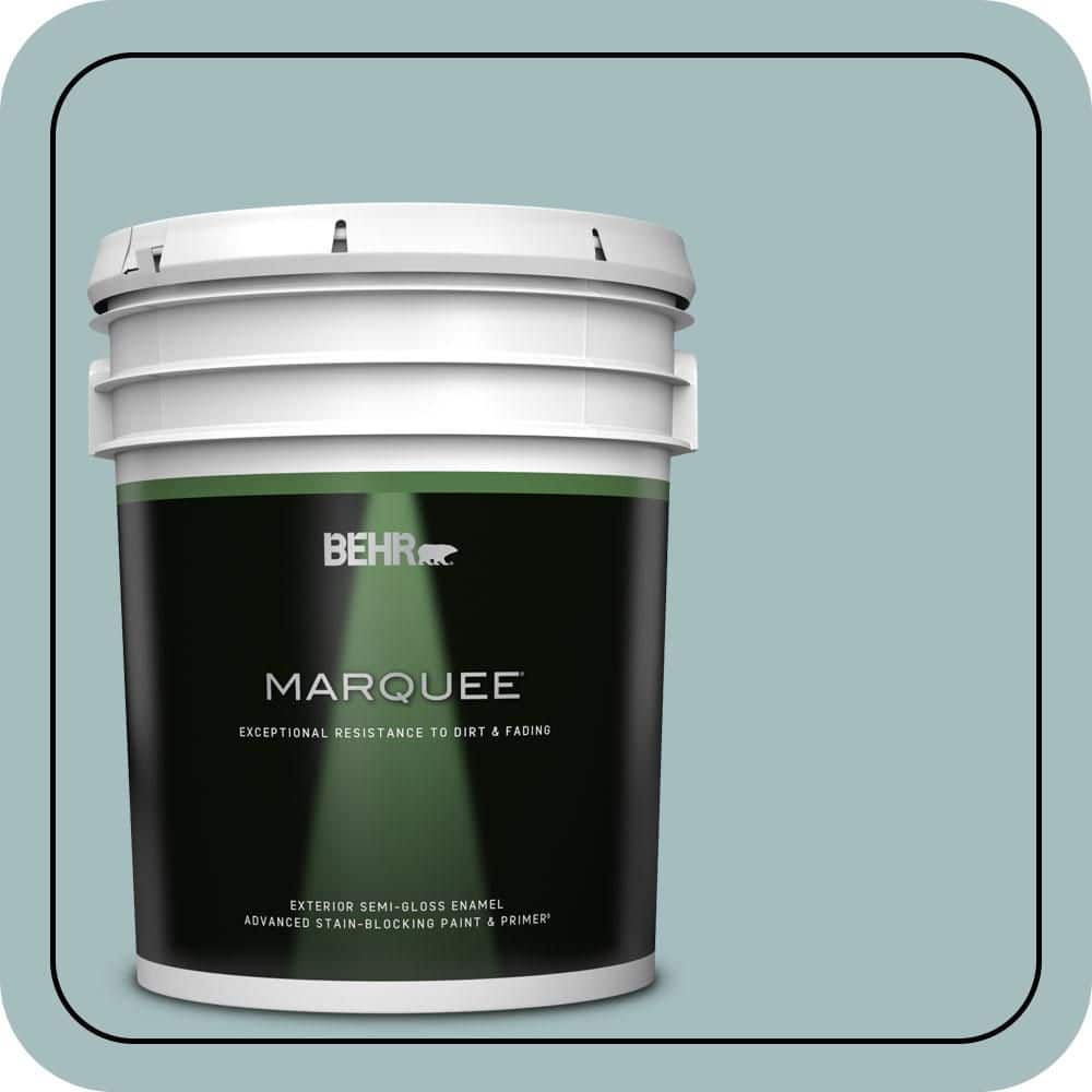 BEHR MARQUEE 5 gal. #PPU13-13 Oslo Blue Semi-Gloss Enamel Exterior Paint & Primer
