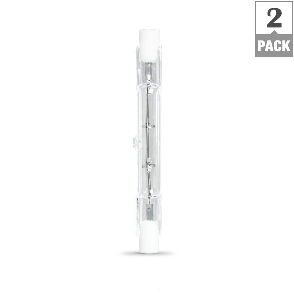 Feit Electric 250-Watt T3 R7s Short Base Dimmable Halogen Light Bulb, Bright White 2700K (2-Pack) (3)