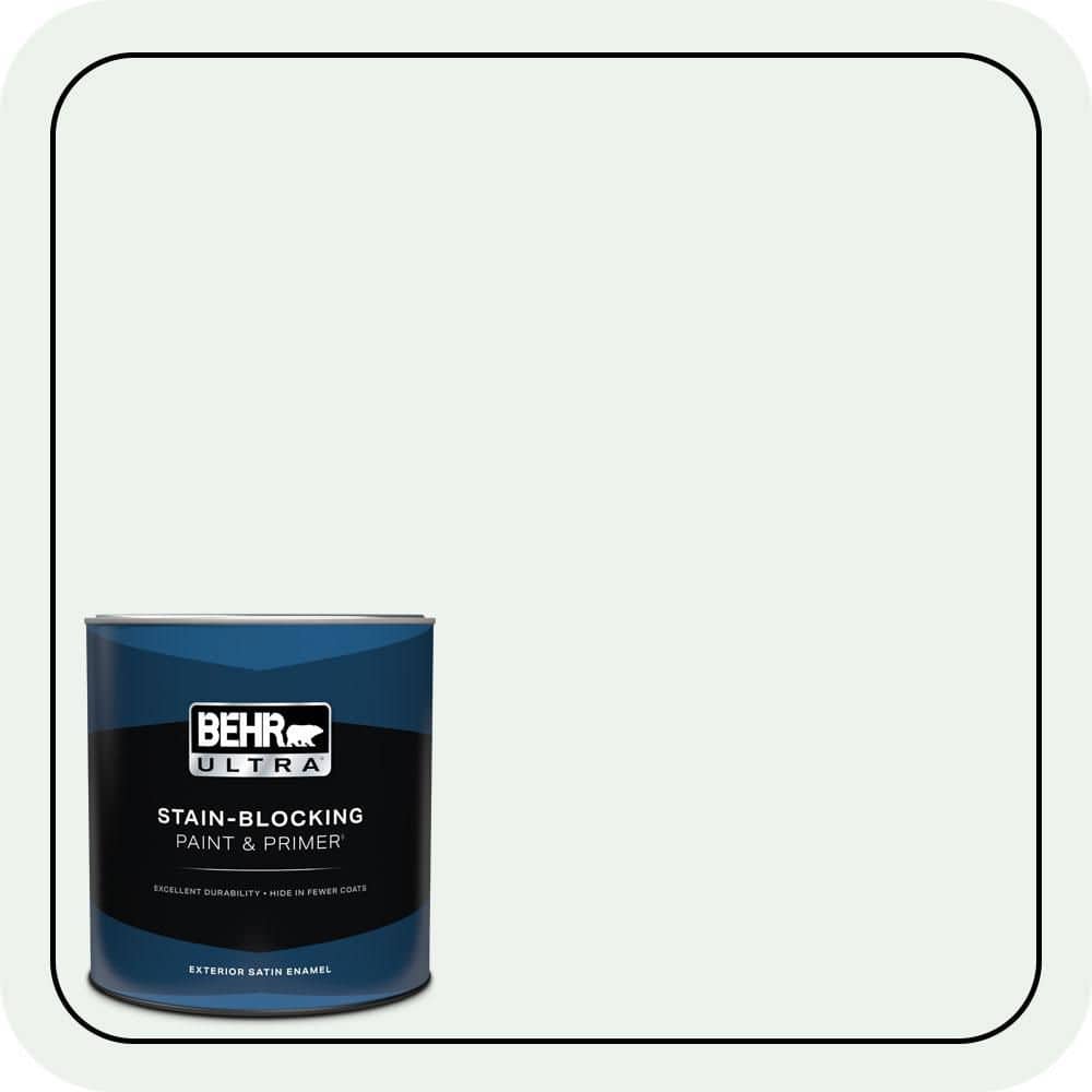 BEHR ULTRA 1 qt. #W-D-500 Cascade White Satin Enamel Exterior Paint & Primer (1)