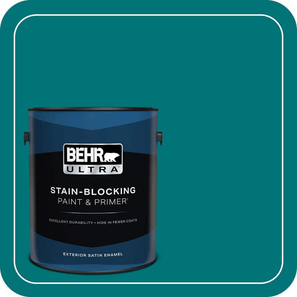 BEHR ULTRA 1 gal. #T15-3 Essential Teal Satin Enamel Exterior Paint & Primer