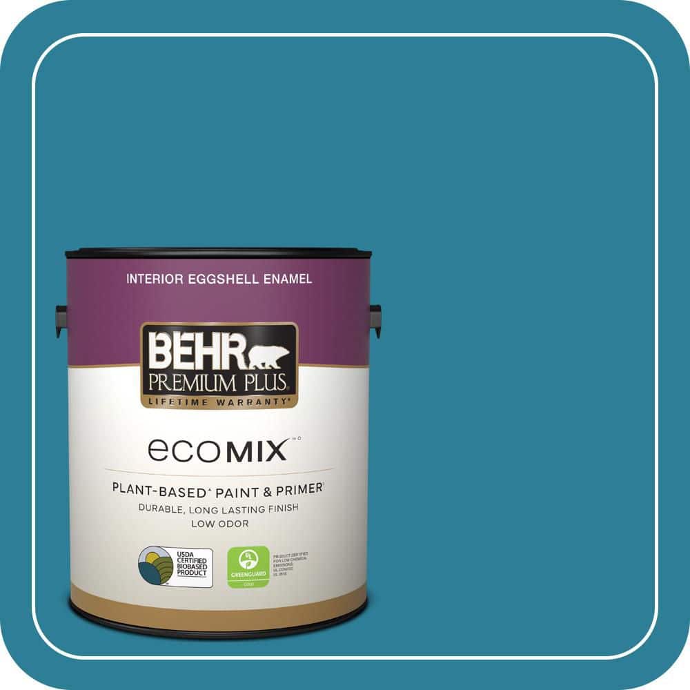 BEHR PREMIUM PLUS 1 gal. #M480-6 Valley of Glaciers Eggshell Enamel EcoMix Plant-Based Interior Paint & Primer (1)