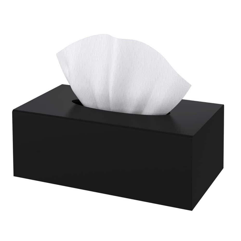 KHKFY Acrylic Tissue Box Cover Rectangular Matte Black 9.85 in. L x 5.1 in. W x 4.5 in. H for Flat Box Tissues (1)