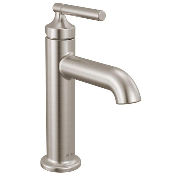 Delta Foundations Design Series Modern Single Handle Single Hole Bathroom Sink Faucet in Brushed Nickel