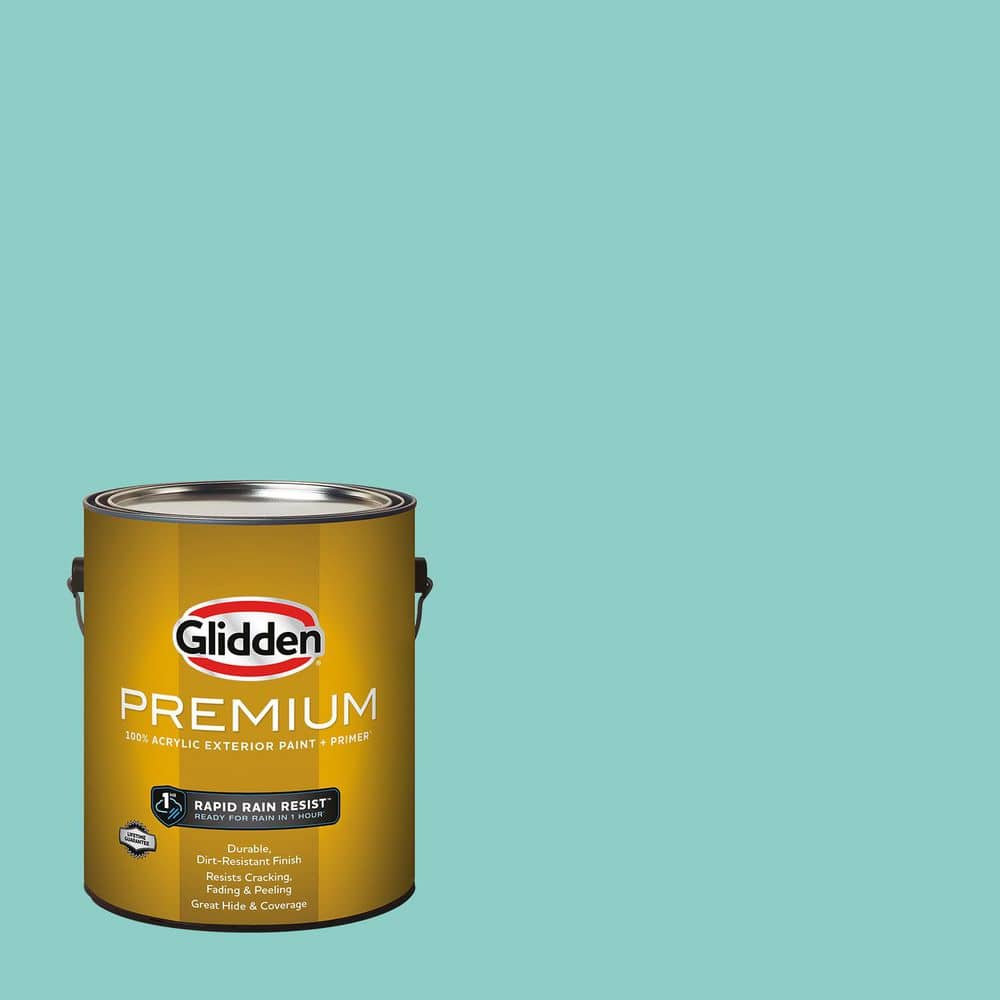 Glidden Premium 1 gal. #PPG1231-4 Tropical Holiday Satin Exterior Latex Paint (2)