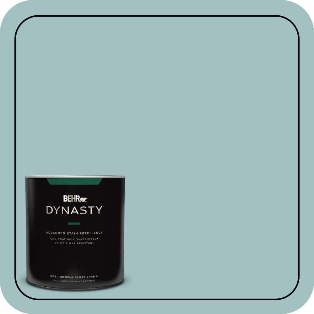 BEHR DYNASTY 1 qt. #S440-3 Aspiring Blue One-Coat Hide Semi-Gloss Enamel Interior Stain-Blocking Paint & Primer