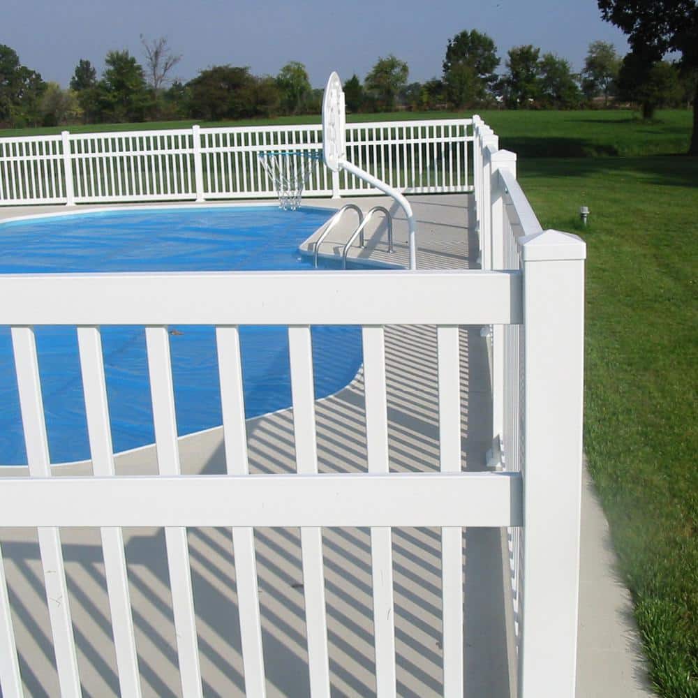 Weatherables Neptune 5 ft. H x 8 ft. W White Vinyl Pool Fence Panel (3)