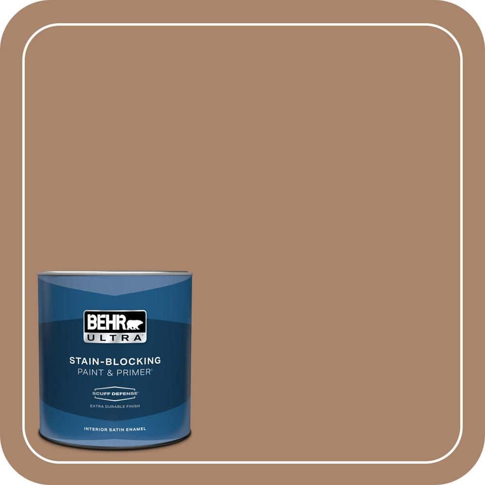 BEHR ULTRA 1 qt. #S220-5 Nutshell Extra Durable Satin Enamel Interior Paint & Primer
