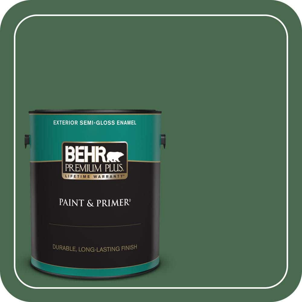 BEHR PREMIUM PLUS 1 gal. #460D-7 Sabal Palm Semi-Gloss Enamel Exterior Paint & Primer