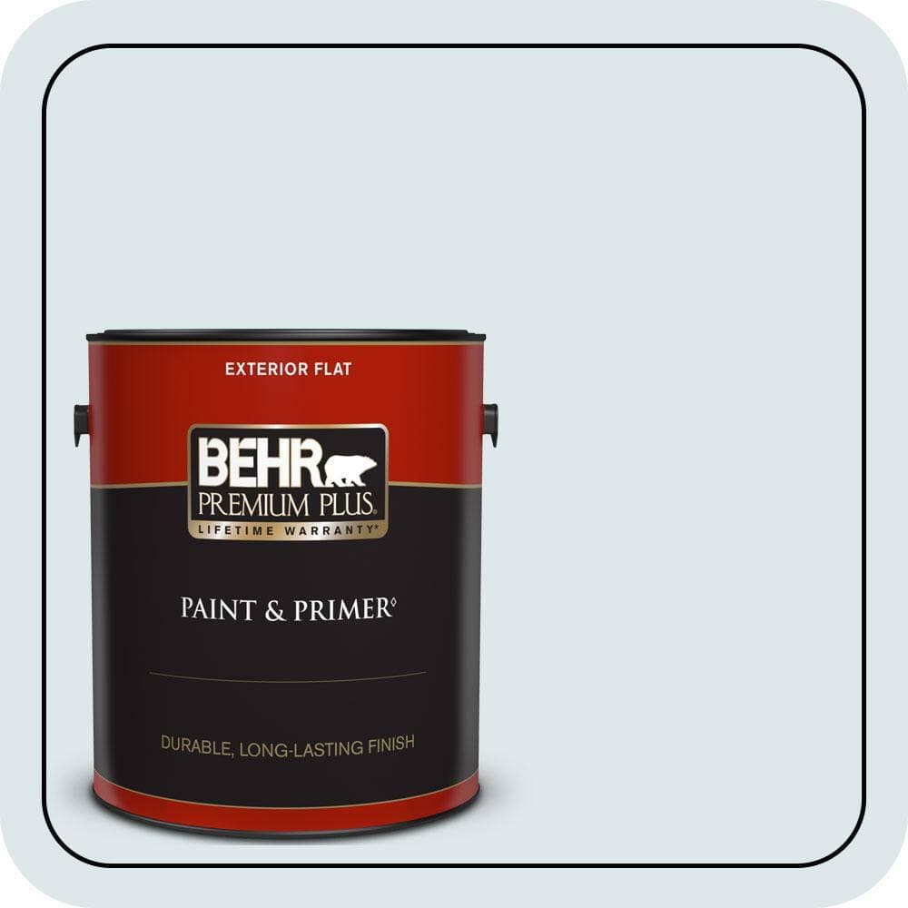 BEHR PREMIUM PLUS 1 gal. #570E-1 Glass Bead Flat Exterior Paint & Primer (1)