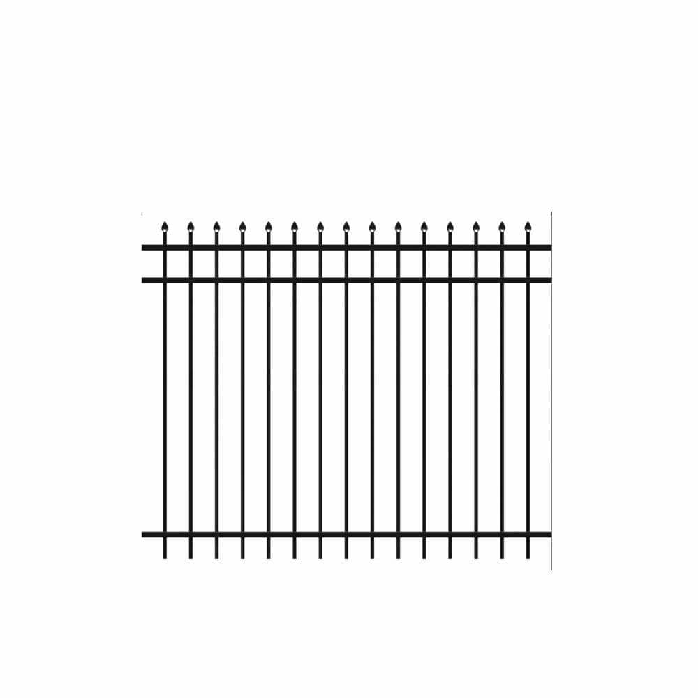 Barrette Outdoor Living Cascade Standard-Duty 5 ft. H x 6 ft. W Black Aluminum Pre-Assembled Fence Panel (1)