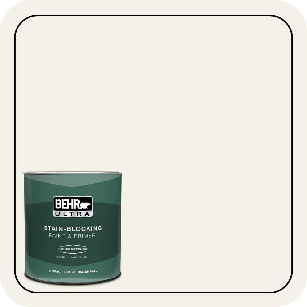 BEHR ULTRA 1 qt. #T16-17 Ivory Keys Extra Durable Semi-Gloss Enamel Interior Paint & Primer
