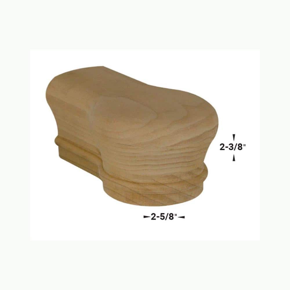 EVERMARK Stair Parts 7019 Unfinished Poplar Opening Cap Handrail Fitting (3)
