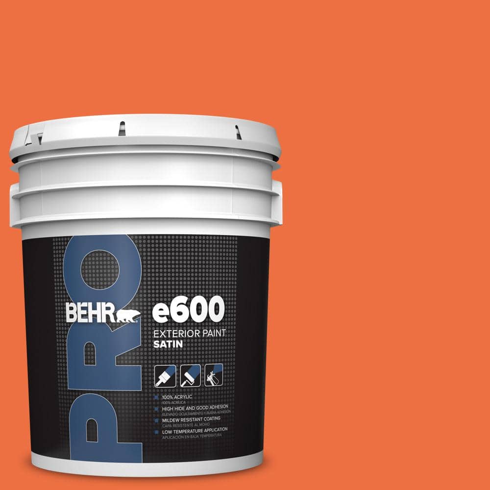 BEHR PRO 5 gal. #210B-6 Aurora Orange Satin Exterior Paint