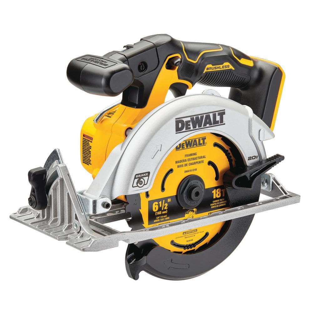 DEWALT 20V MAX Lithium-Ion Cordless Brushless 6-1/2 in. Sidewinder Style Circular Saw with (2) 20V MAX Premium 5Ah Batteries (3)