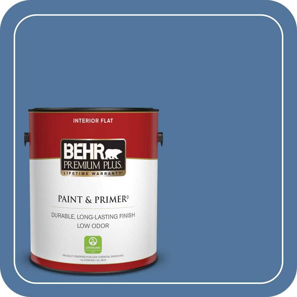 BEHR PREMIUM PLUS 1 gal. #580D-6 Liberty Flat Low Odor Interior Paint & Primer (1)