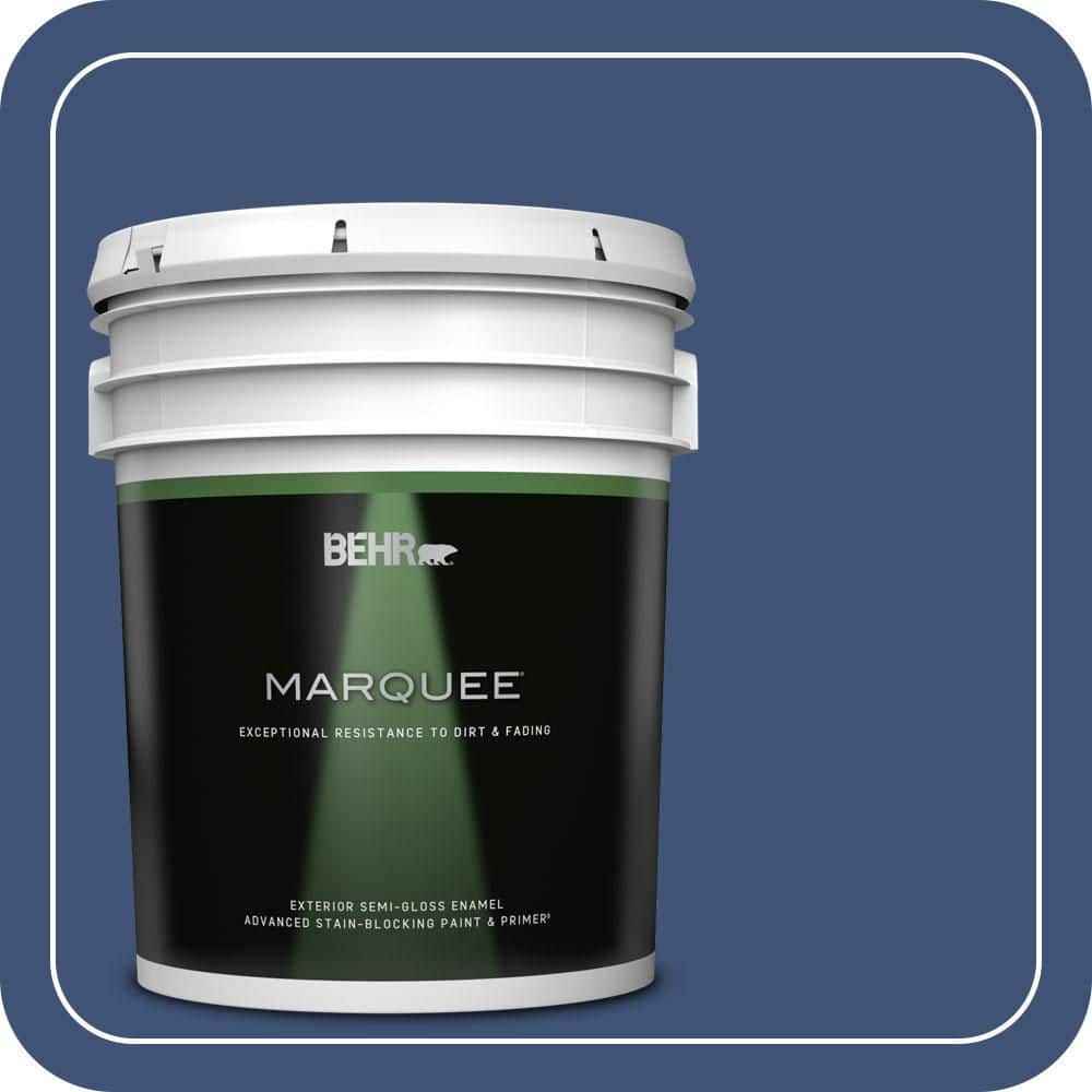 BEHR MARQUEE 5 gal. #600D-7 Daring Indigo Semi-Gloss Enamel Exterior Paint & Primer