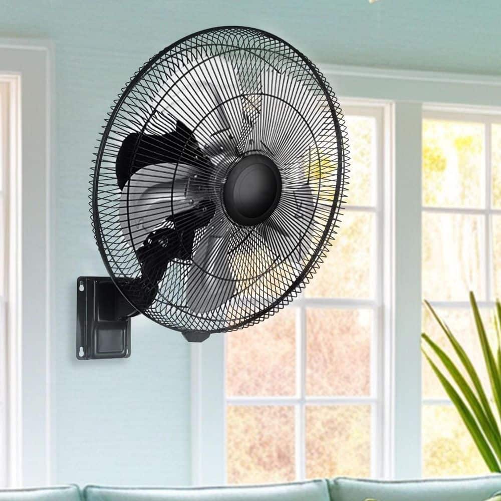 Adrinfly 18 in. 5-Speed Oscillating High Velocity Black Indoor Wall Mount Fan  Household Commercial with Adjustable Head (1)