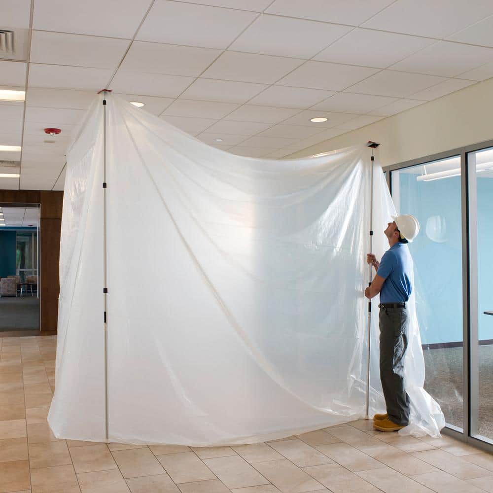 ZipWall 10 ft. Stainless Steel Dust Barrier Poles with 2-Adhesive Zippers and a Carry Bag Black (4-Pack) (3)