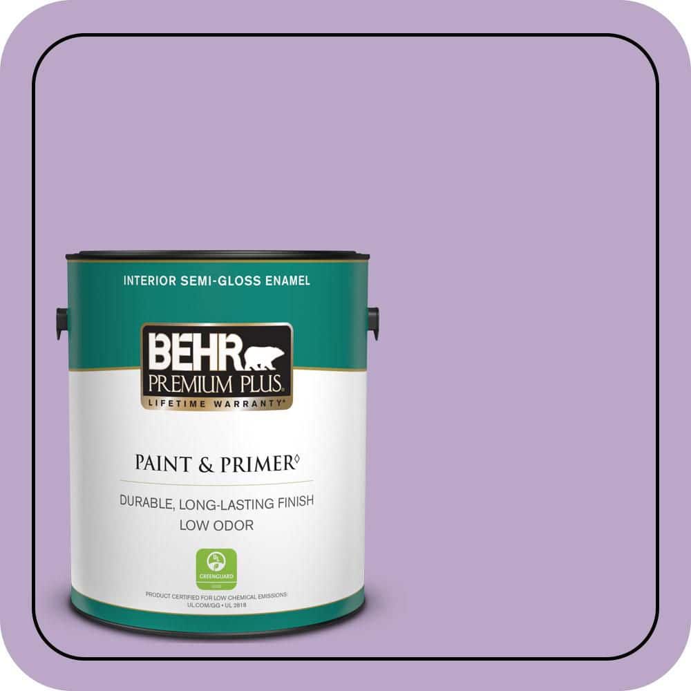 BEHR PREMIUM PLUS 1 gal. #M570-4 Cyber Grape Semi-Gloss Enamel Low Odor Interior Paint & Primer