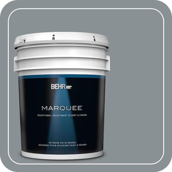 BEHR MARQUEE 5 gal. #MQ5-29 Gotham Gray Satin Enamel Exterior Paint & Primer (2)