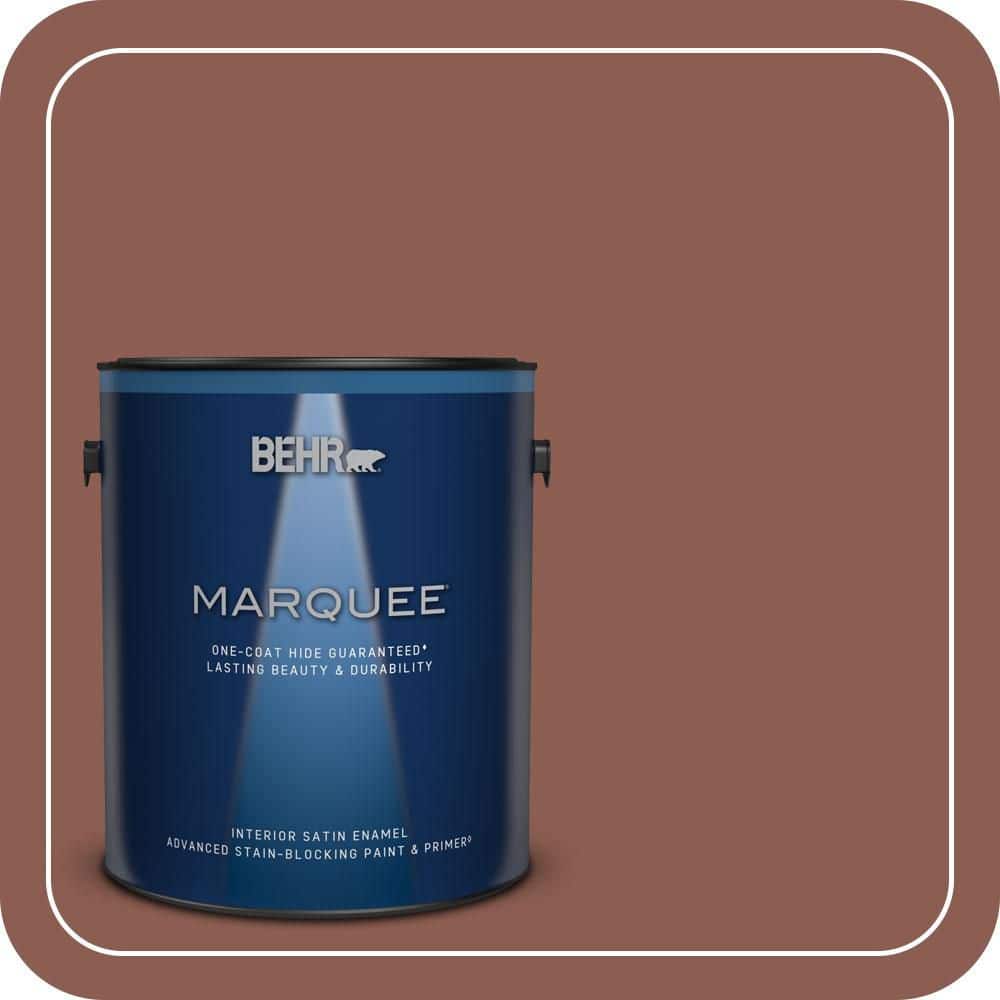 BEHR MARQUEE 1 gal. #S170-6 Red Curry One-Coat Hide Satin Enamel Interior Paint & Primer