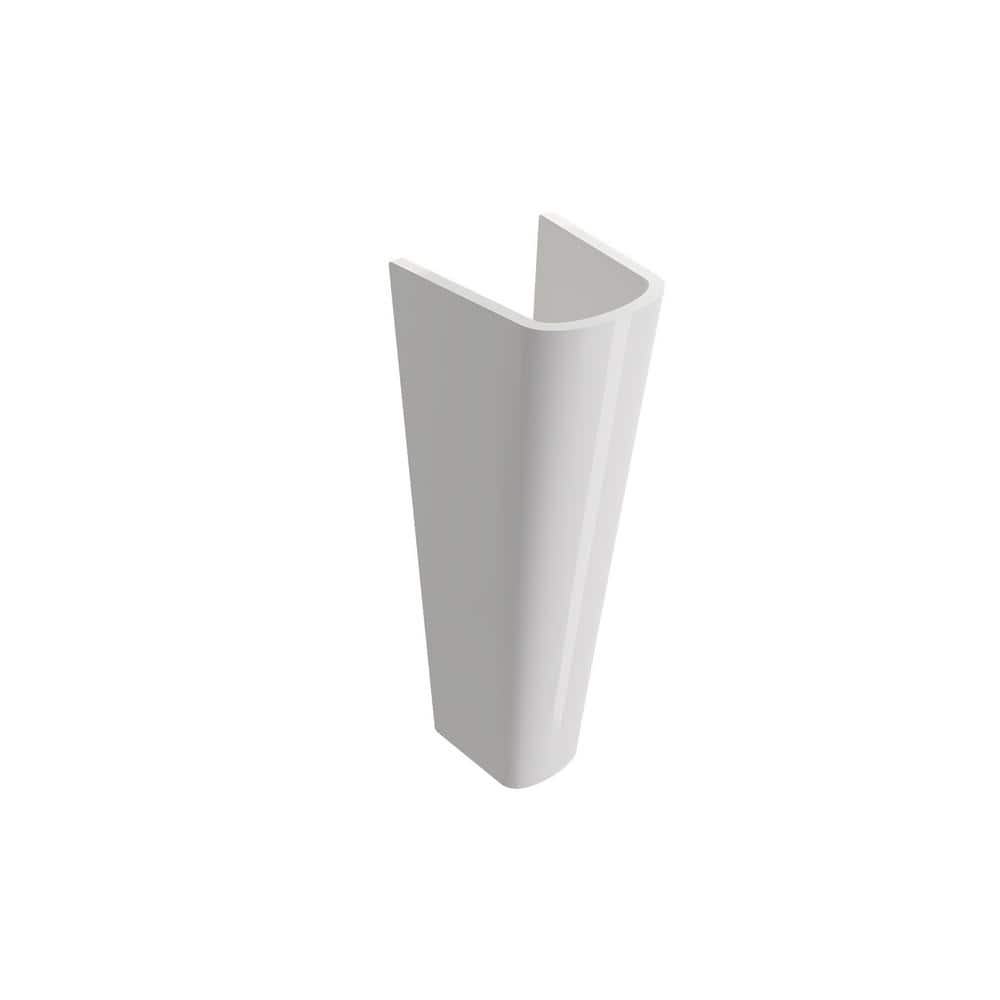 BOCCHI Taormina 9 in. x 7.75 in. White Fireclay Pedestal Sink Base (1)