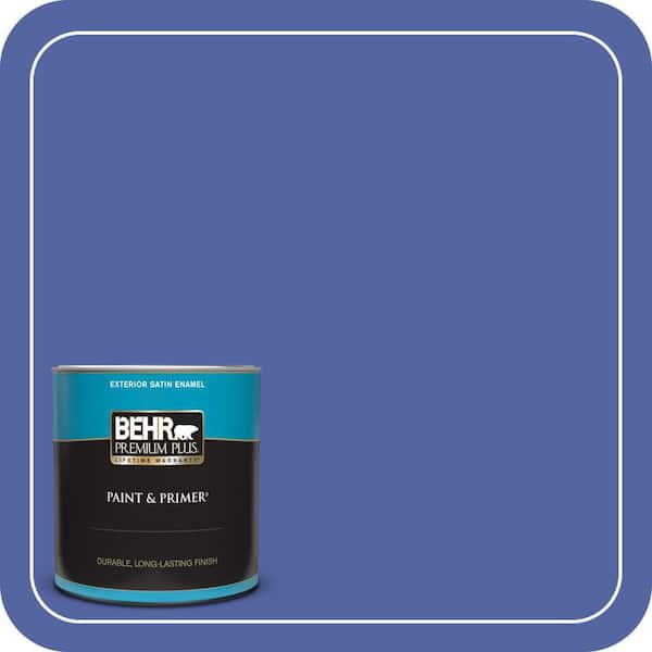 BEHR PREMIUM PLUS 1 qt. #T13-9 Electrify Satin Enamel Exterior Paint & Primer (2)