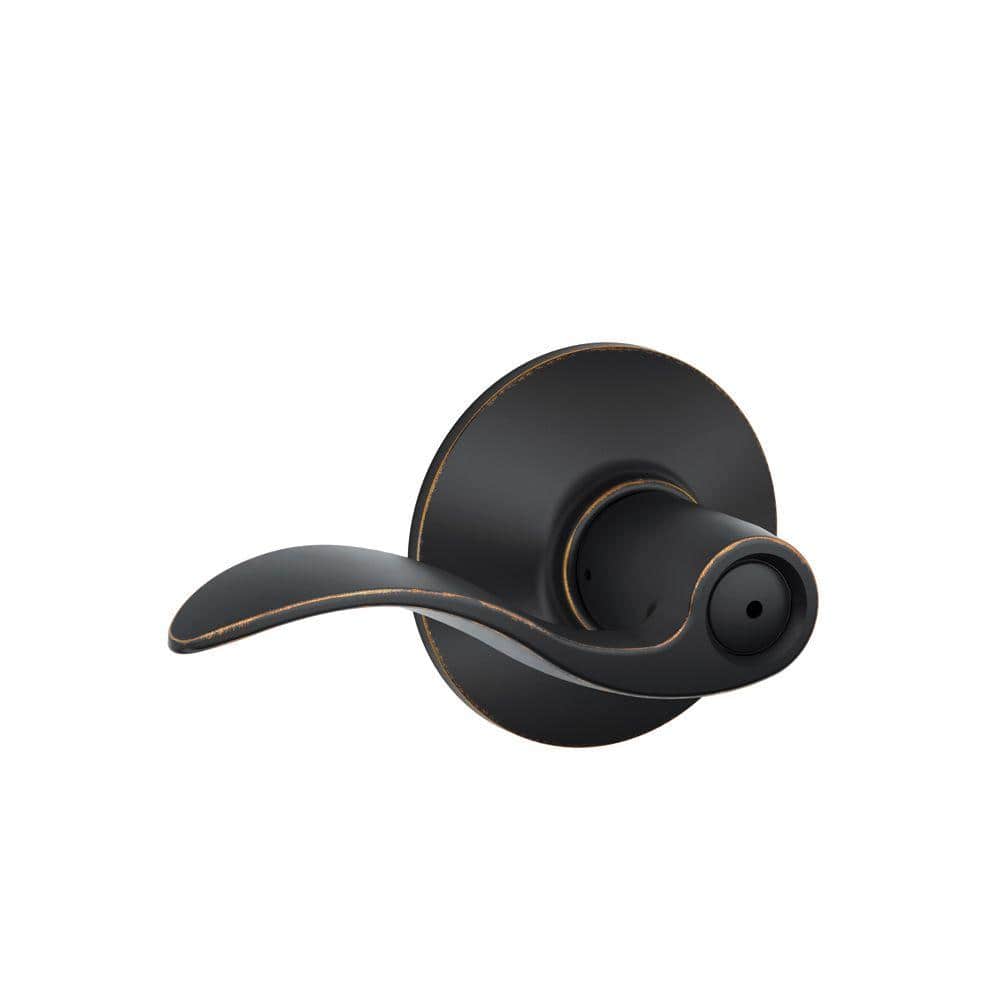 Schlage Accent Aged Bronze Privacy Bed/Bath Door Handle (2)