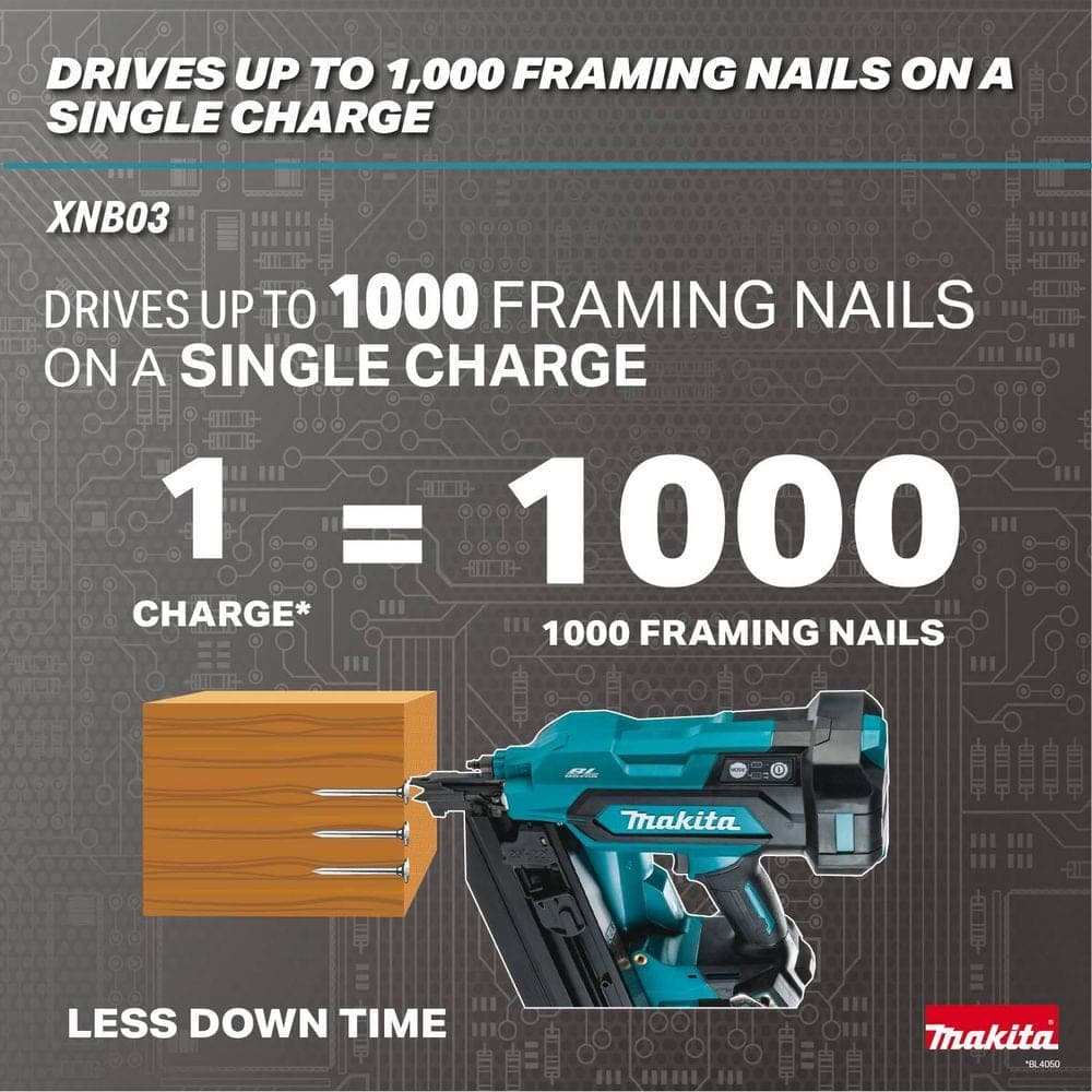 Makita 18V LXT 3-1/2 in. 21 degree Lithium-Ion Cordless Full Round Head Framing Nailer (Tool Only) (4)