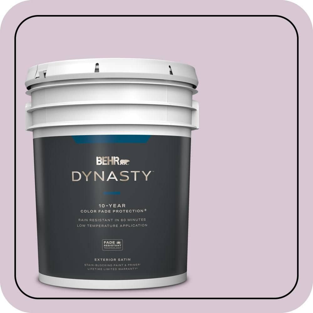 BEHR DYNASTY 5 gal. #680E-3 Rosy Lavender Satin Enamel Exterior Stain-Blocking Paint & Primer
