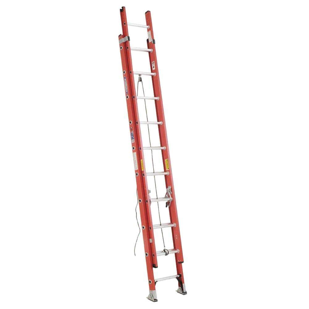 Werner Fiberglass Extension Ladder (27 ft. Reach Height) with 250 lb. Load Capacity Type I Duty Rating (1)