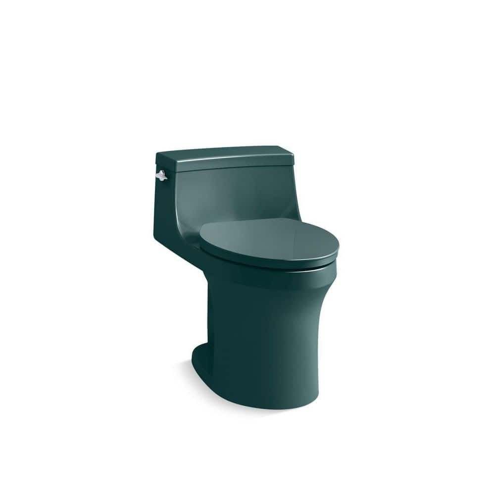 KOHLER San Souci 12 in. 1-Piece Single Flush: 1.28 GPF Single Flush Elongated Toilet in Teal (1)