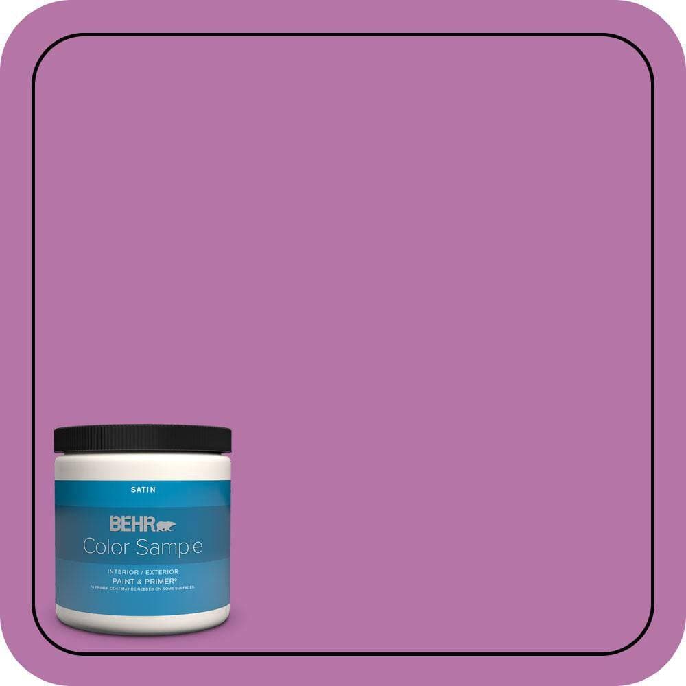 BEHR PREMIUM PLUS 8 oz. #P110-5A Eccentric Magenta Satin Enamel Interior/Exterior Paint & Primer Color Sample