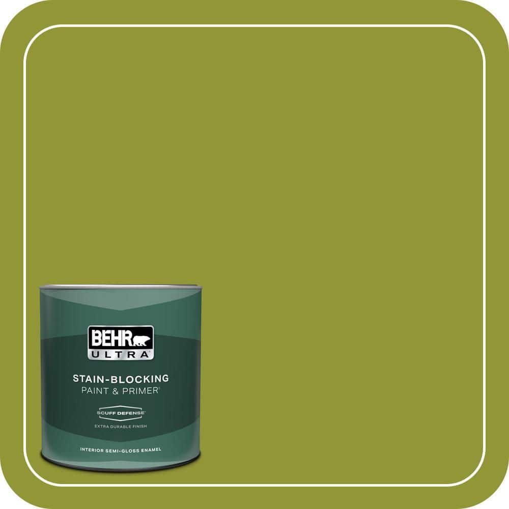 BEHR ULTRA 1 qt. #S-H-410 Appletini Extra Durable Semi-Gloss Enamel Interior Paint & Primer