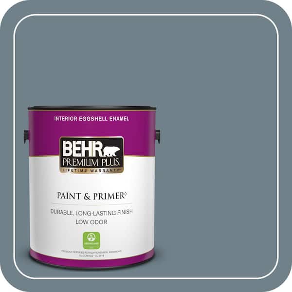 BEHR PREMIUM PLUS 1 gal. #PPU13-04 Atlantic Shoreline Eggshell Enamel Low Odor Interior Paint & Primer (2)